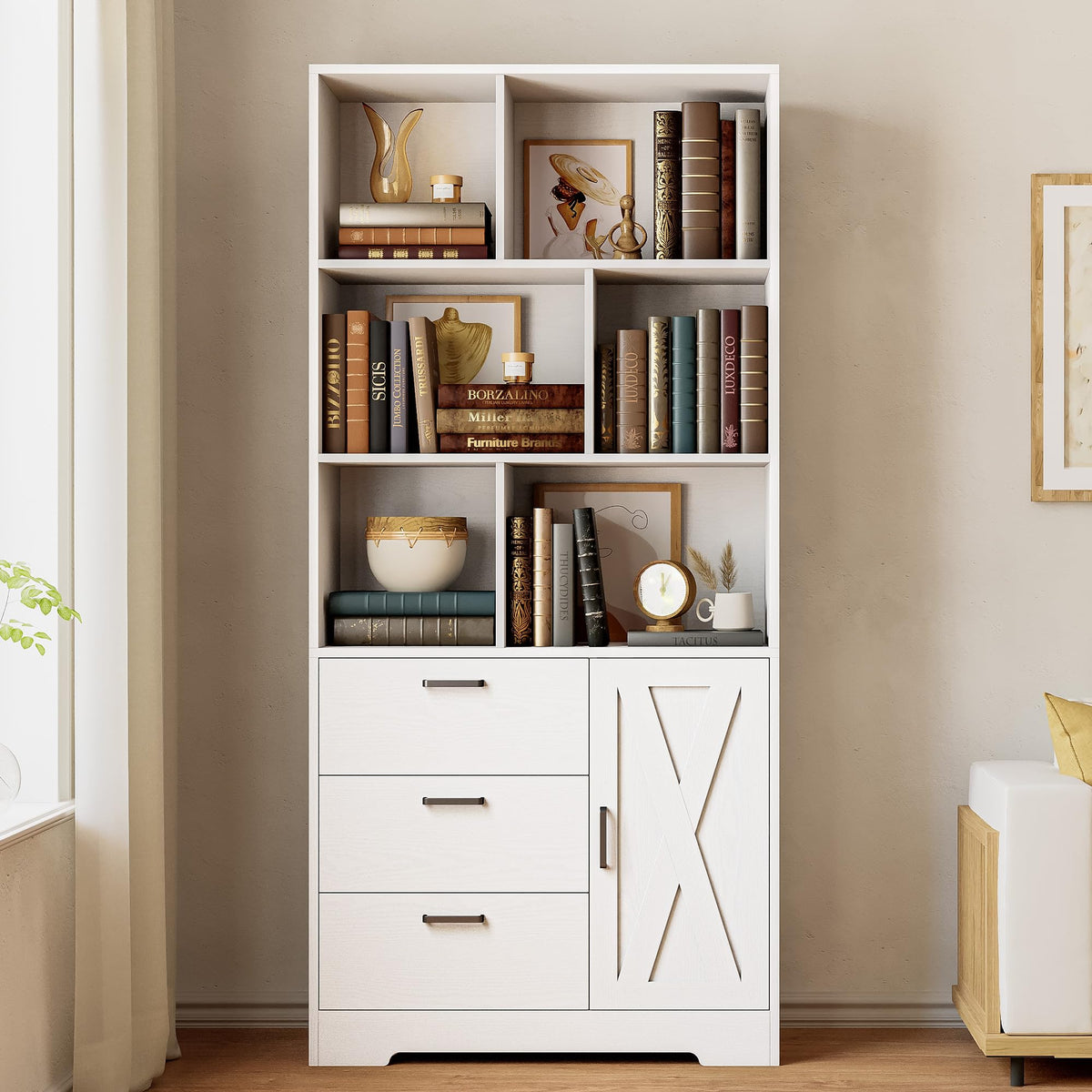 Bookcase with Doors and Drawers