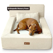 XL Oval Donut Dog Bed – Herringbone, Micro Velvet, Washable Cover
