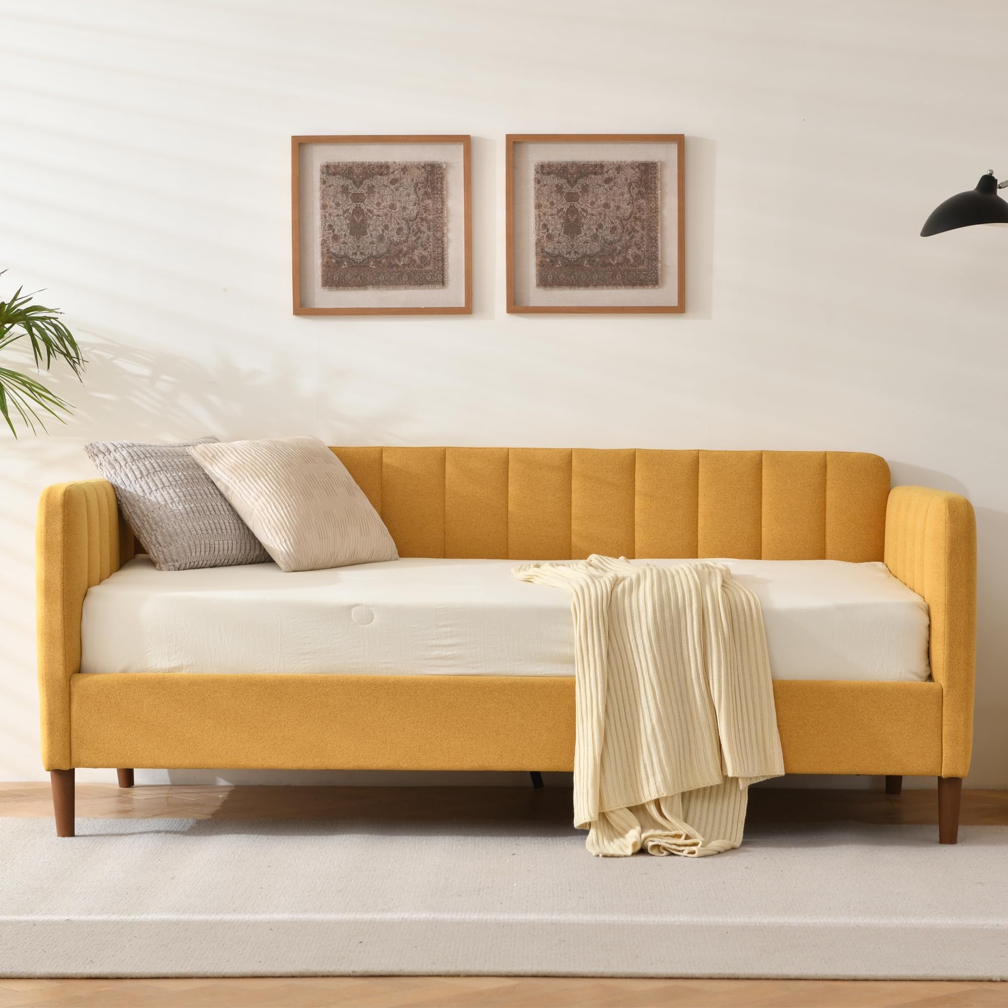 Twin Upholstered Daybed with Adjustable Backrest