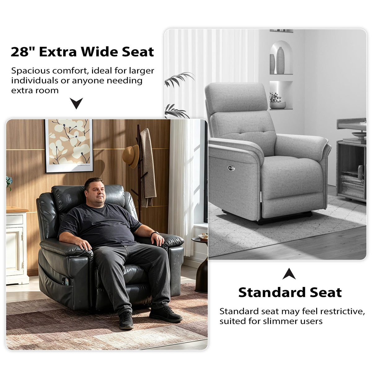 JIKFRIMA Oversized Big Man 400lbs Power Lift Recliner Chair for Adults