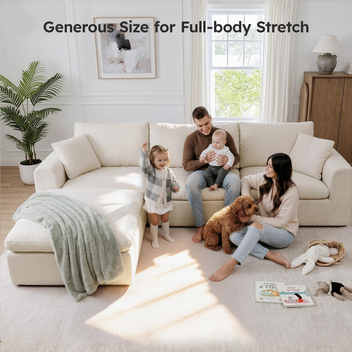 Beige Modular Sectional Sofa