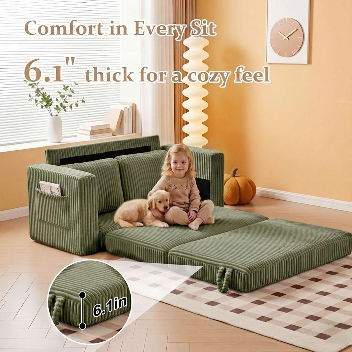 Corduroy Loveseat Sofa Bed