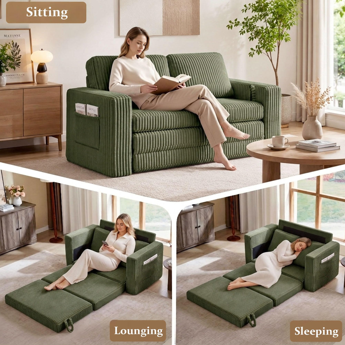 Corduroy Loveseat Sofa Bed