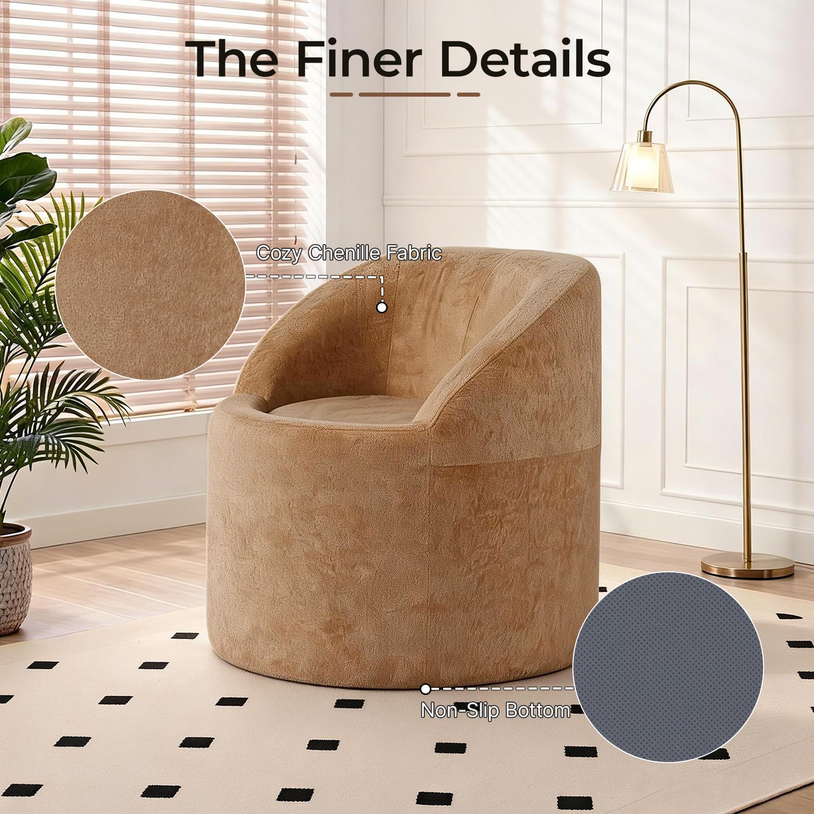 Round Barrel Accent Chair