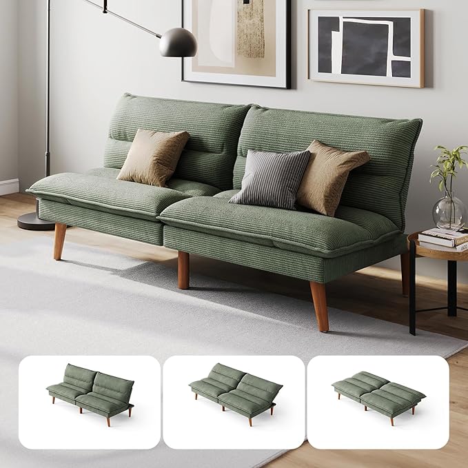 Convertible Corduroy Futon Sofa Bed