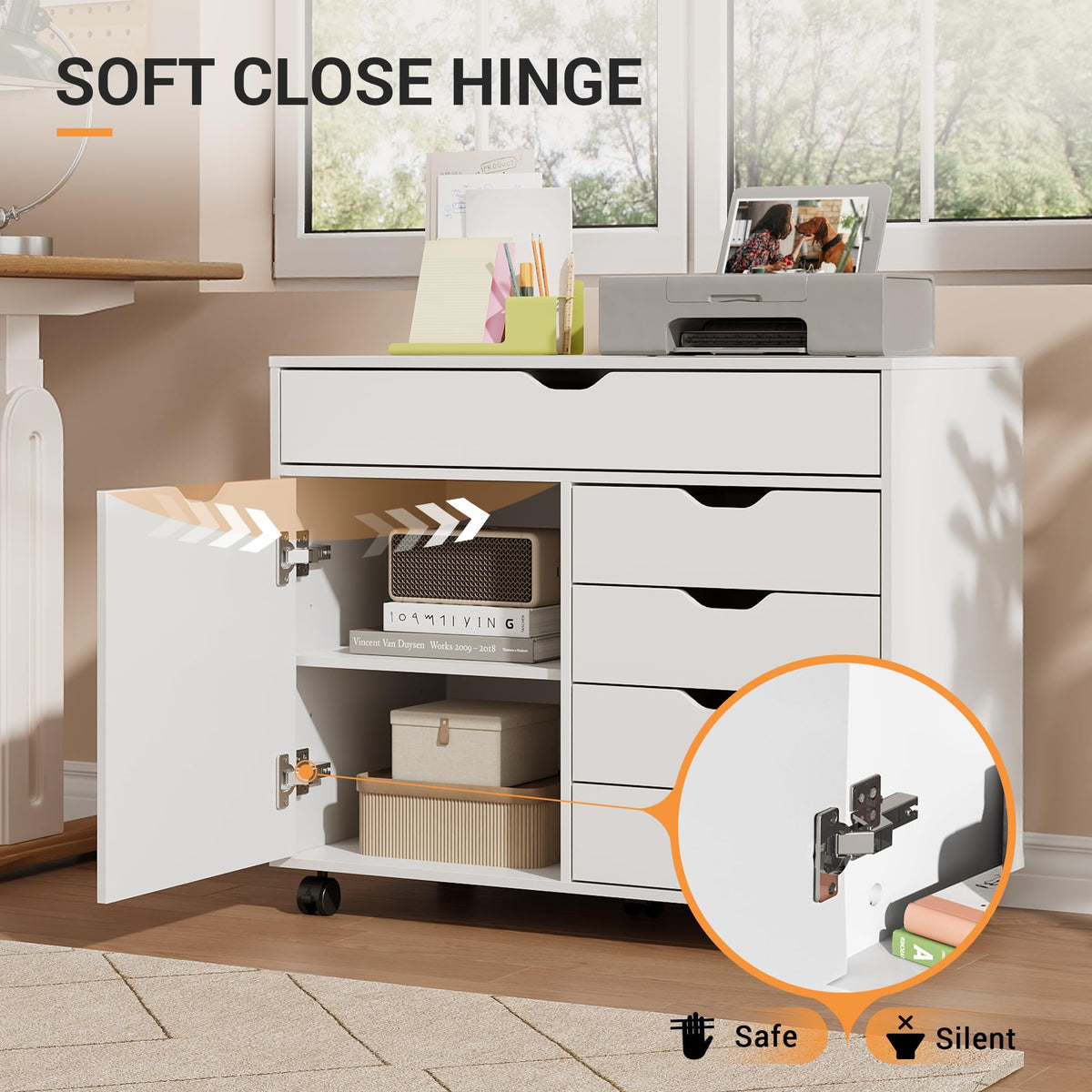 5-Drawer Rolling Storage Cabinet