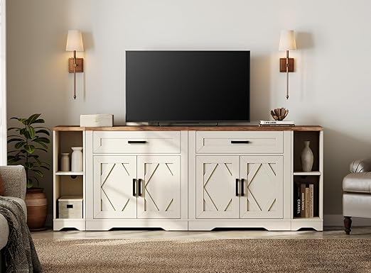 82.7" Farmhouse Entertainment Center TV Stand