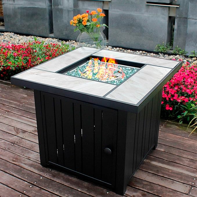 Ceramic Propane Fire Pit Table