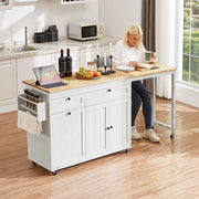 Extendable Kitchen Island Cart with Storage
