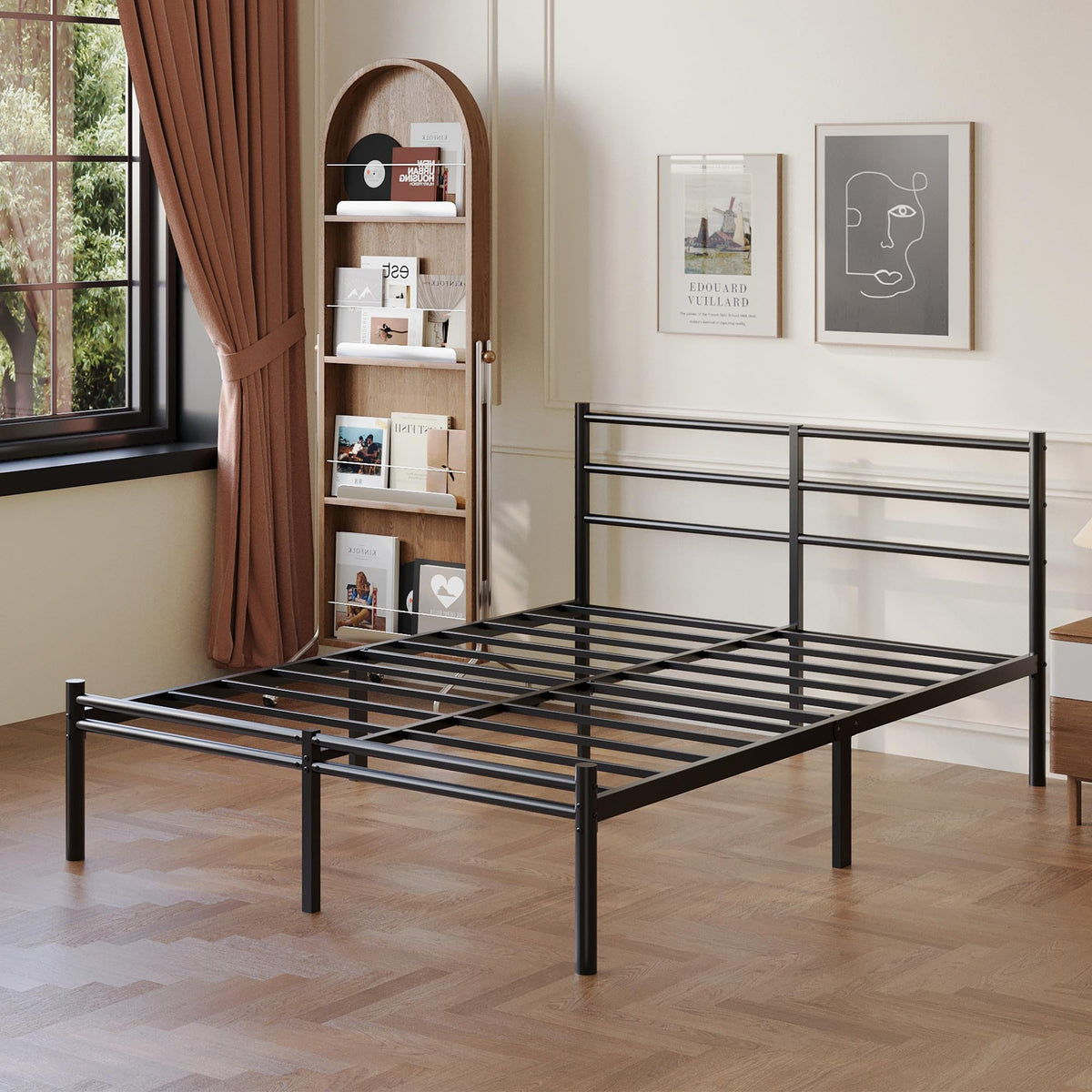 Yicensen Full Size Bed Frame with Headboard and Footboard
