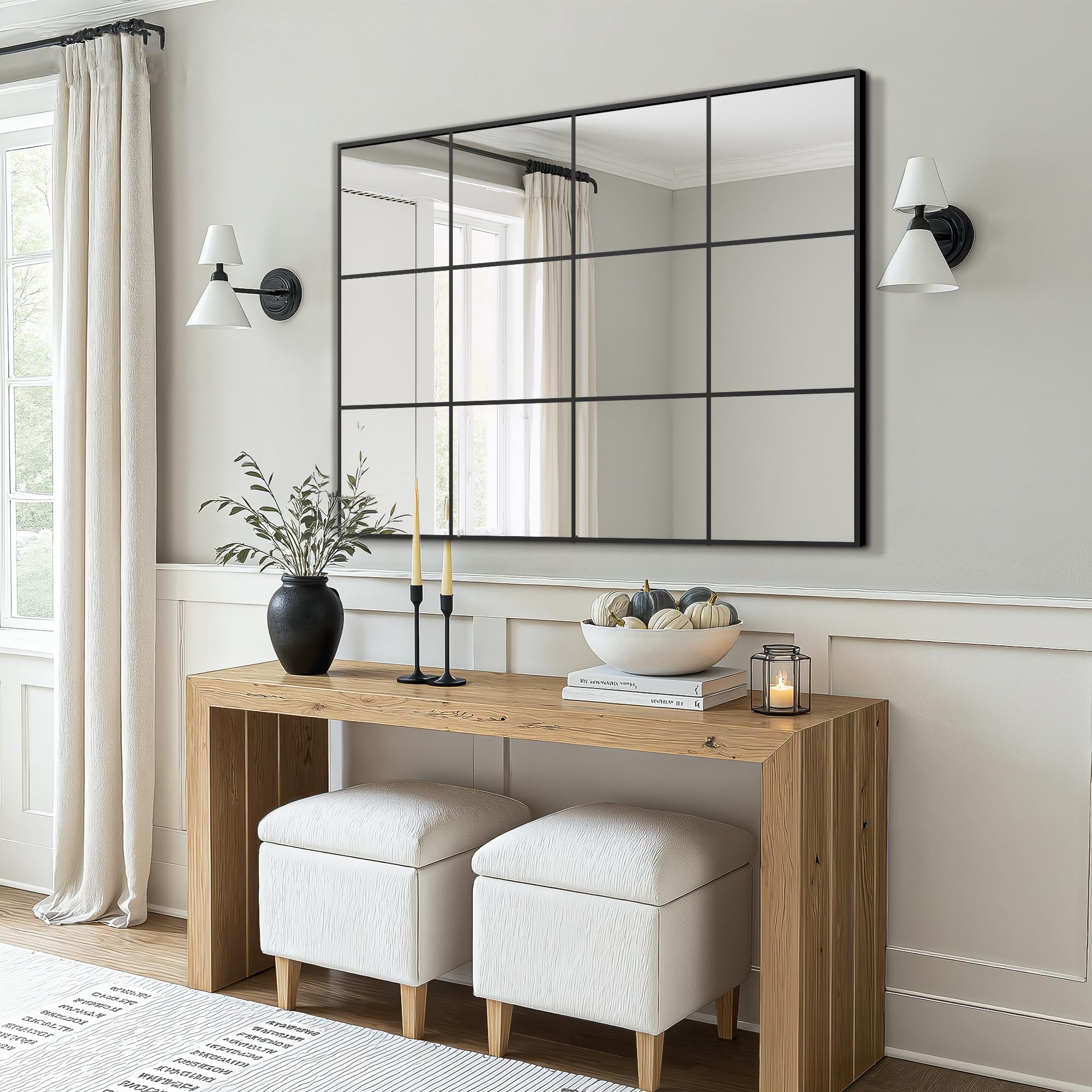 Windowpane Grid Wall Mirror