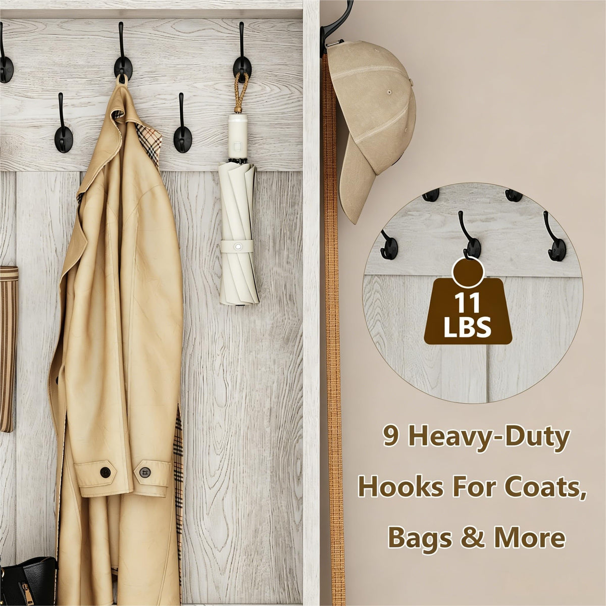 Hall Tree with Shoe Storage Bench