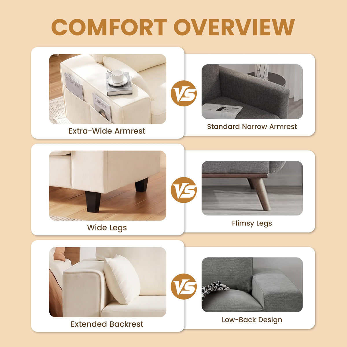 Linen Loveseat Sofa