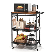 3-Tier Rolling Kitchen Cart with Lockable Wheels