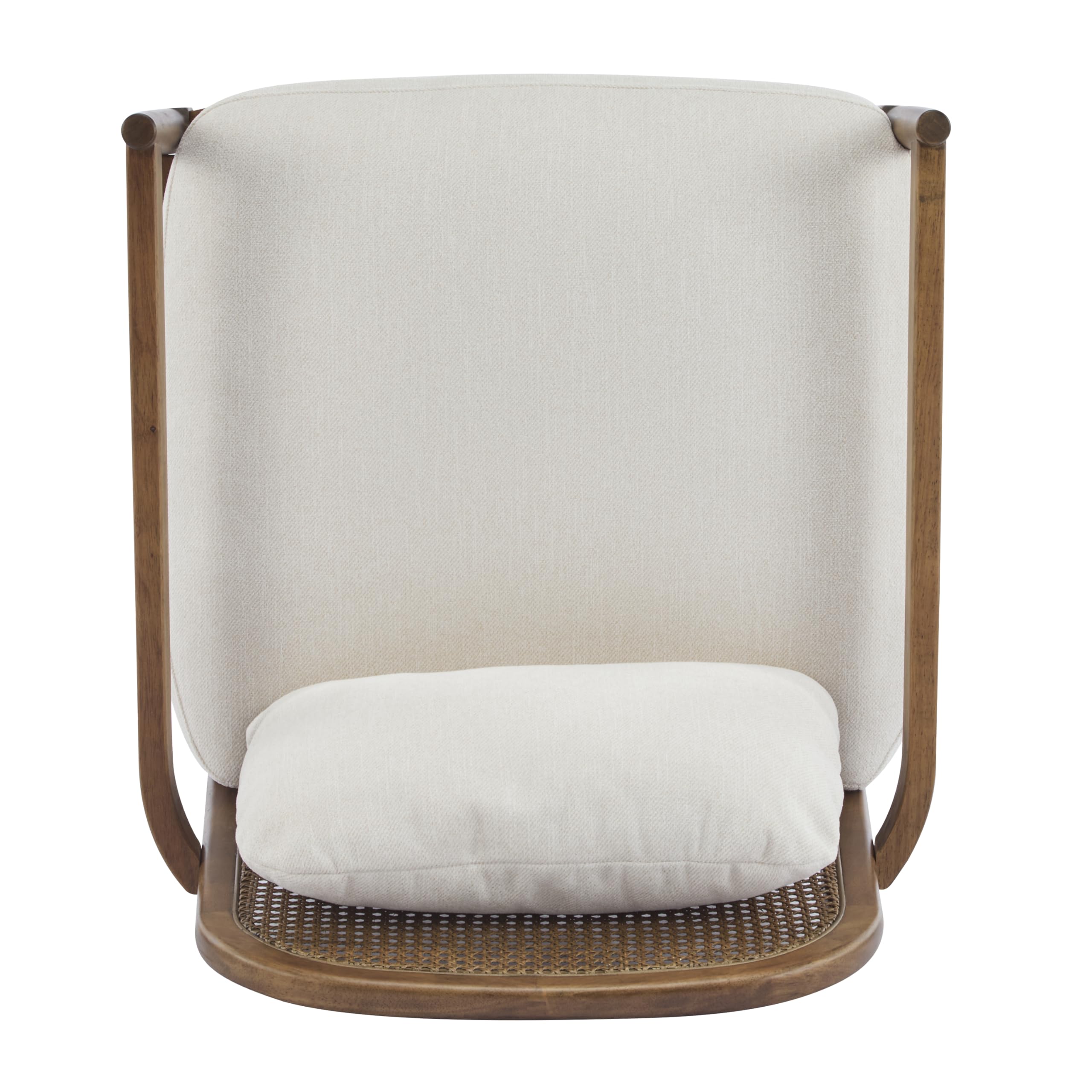 Mid-Century Club Chair Set of 2 with Rattan Back