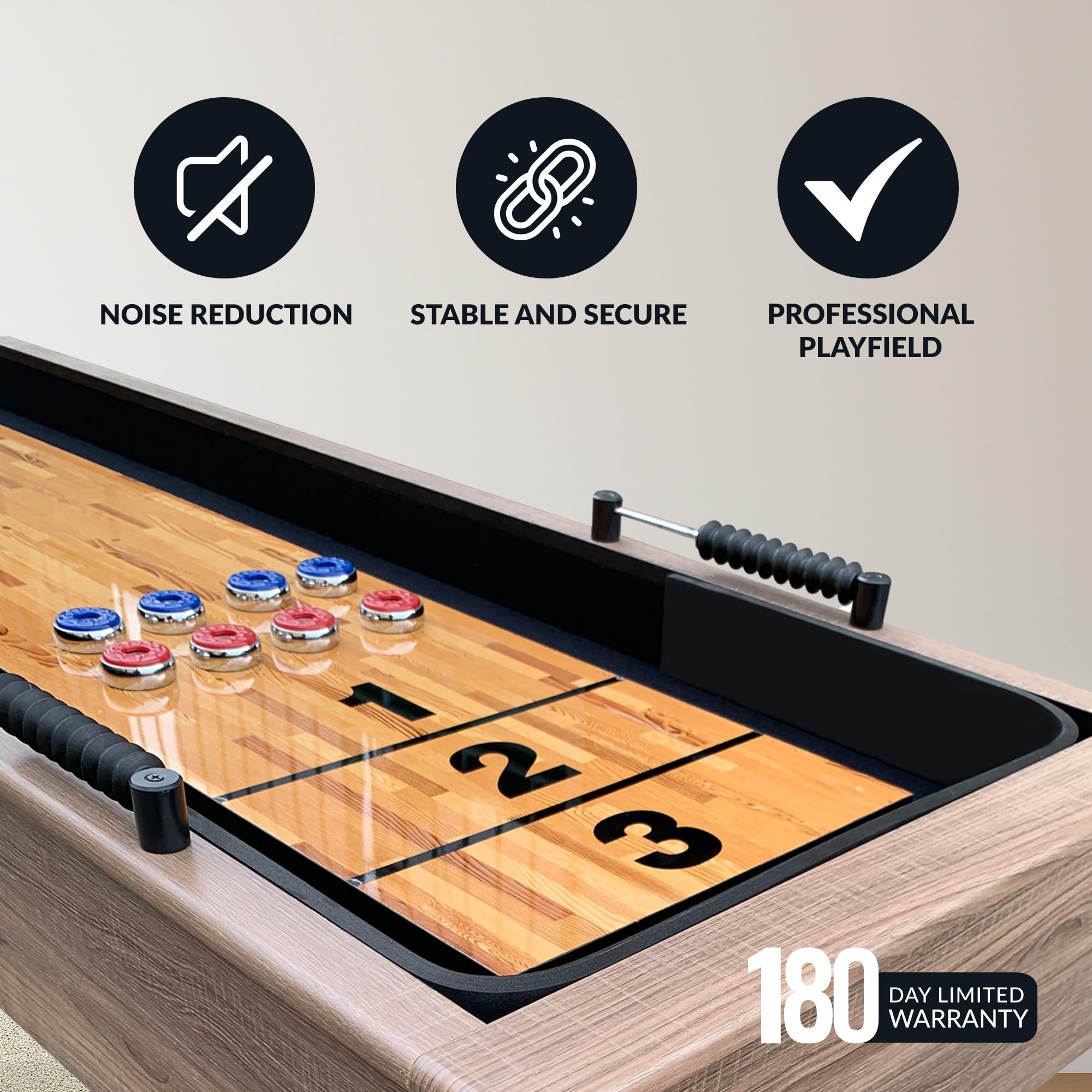 9-Ft Shuffleboard Table with Driftwood Finish