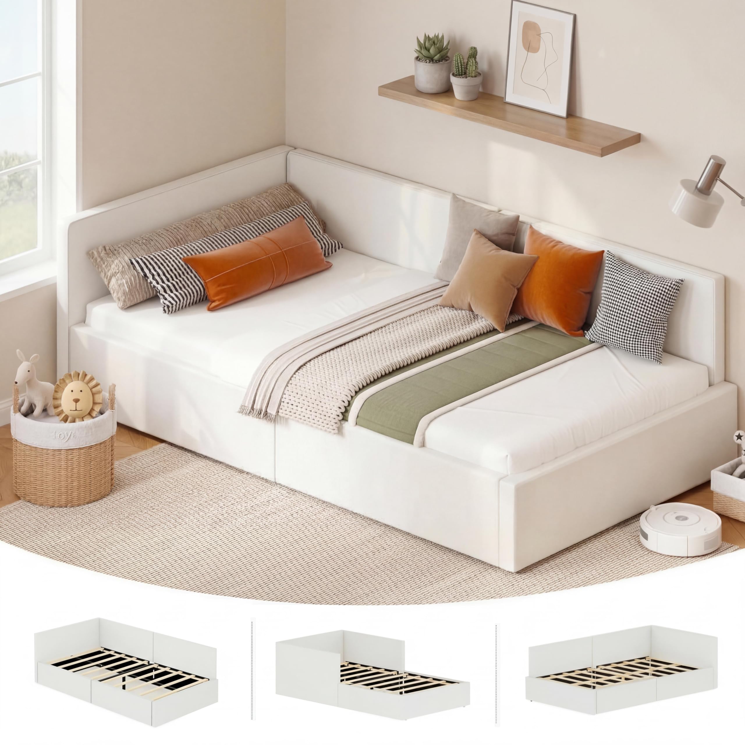 Twin Daybed with Headboard & Guardrails