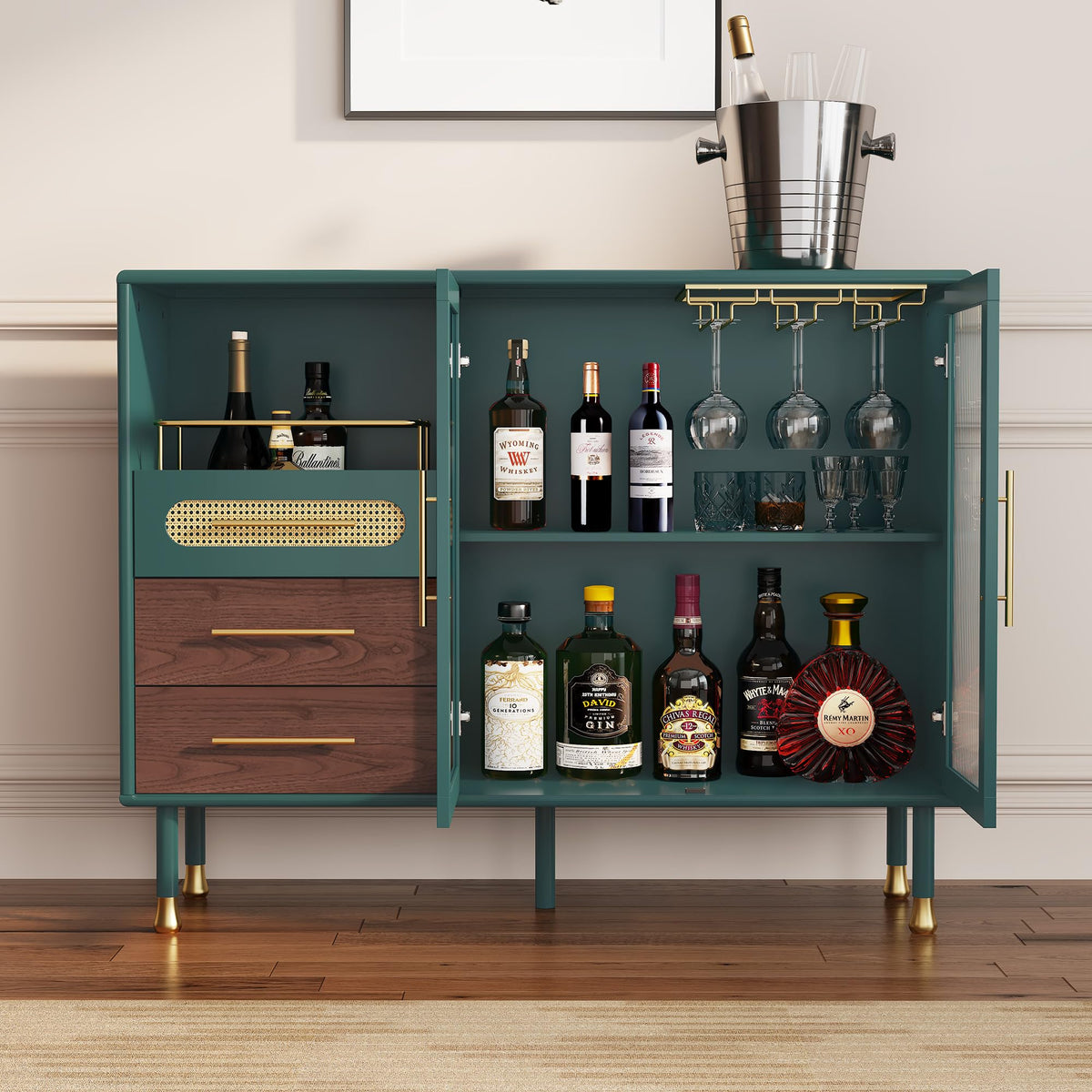 Bar Cabinet with Wine Rack
