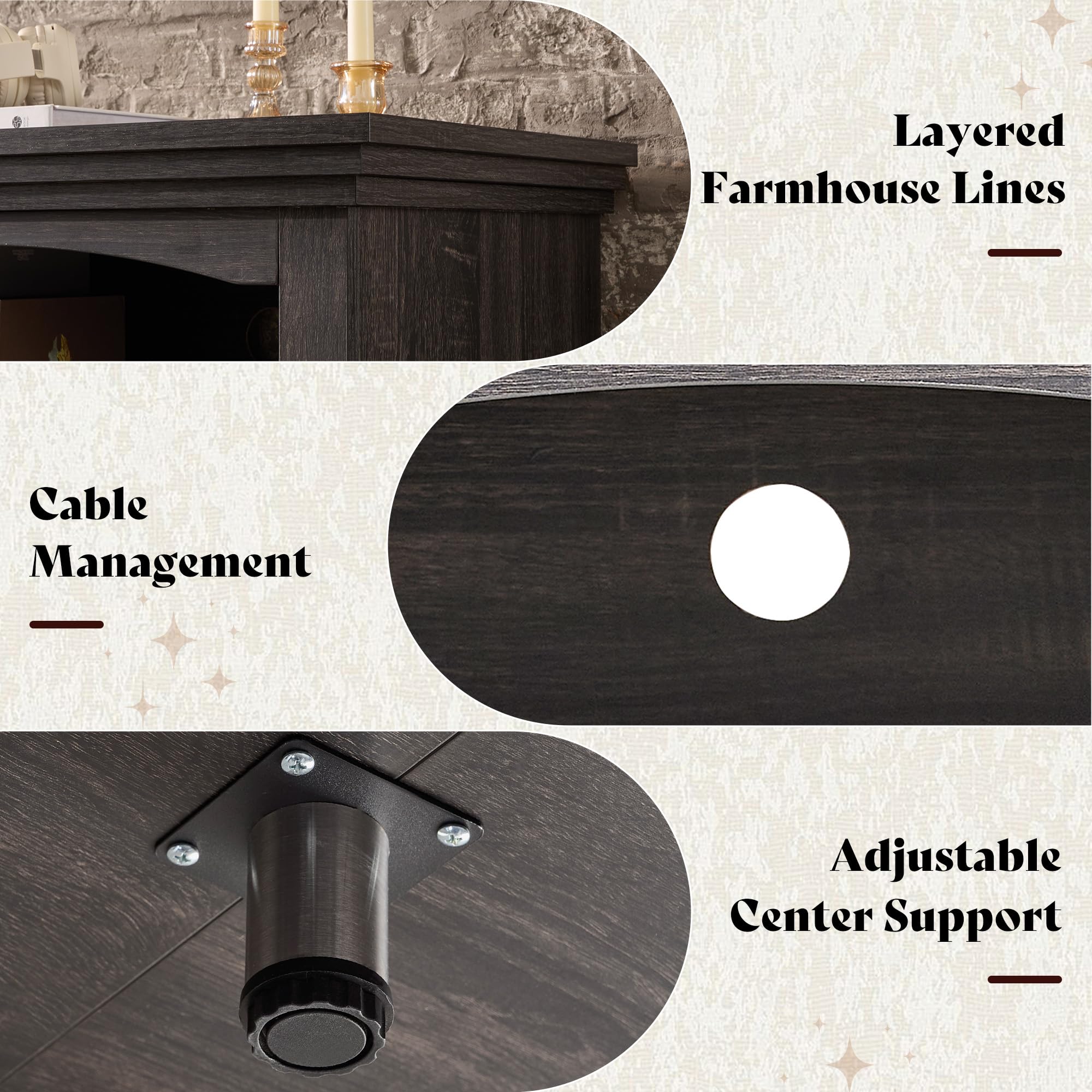 70-Inch Fireplace TV Stand with Electric Fireplace