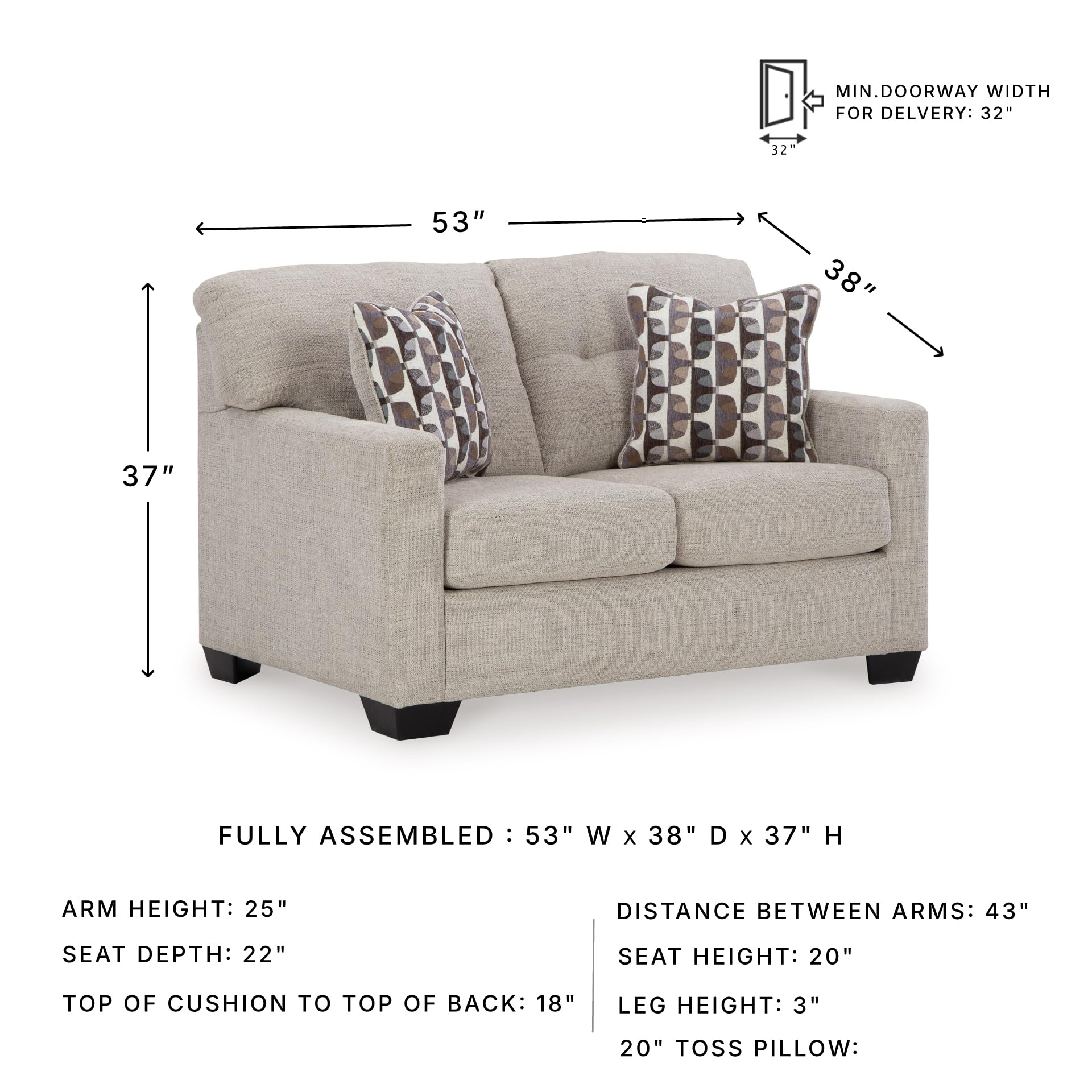 Contemporary Tufted Loveseat