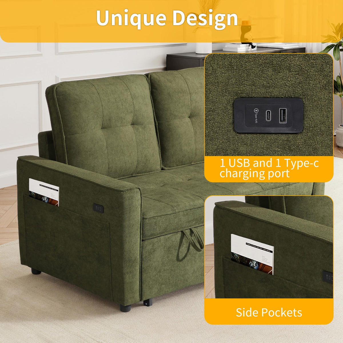 Convertible Sleeper Loveseat