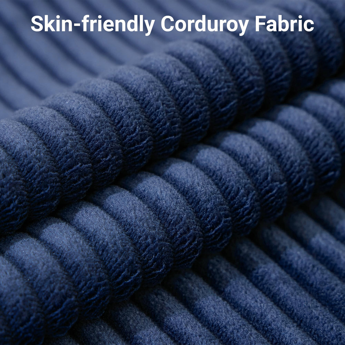 WODNITURE 55.6 in Convertible Sofa Bed, Corduroy Futon Couch, Blue