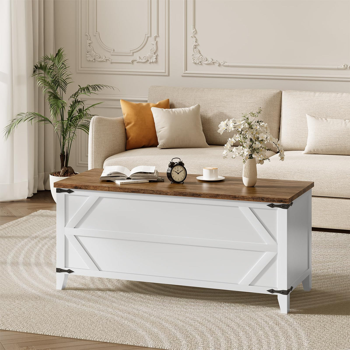 Farmhouse Toy Storage Bench