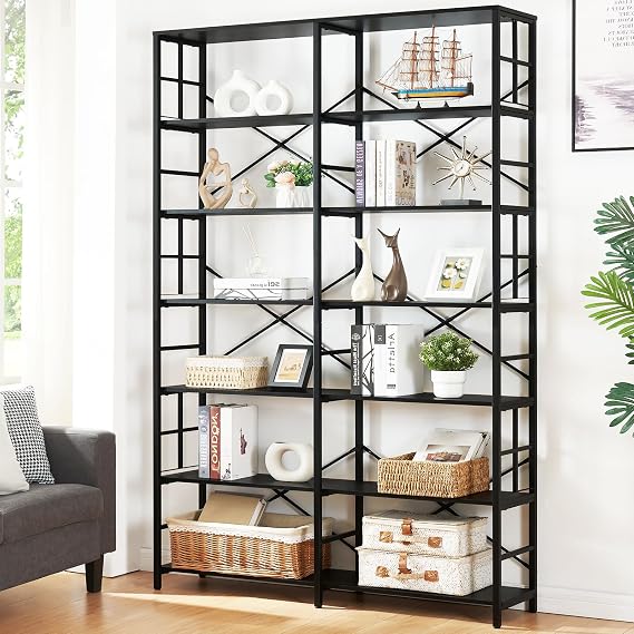 7-Tier Double-Wide Bookcase