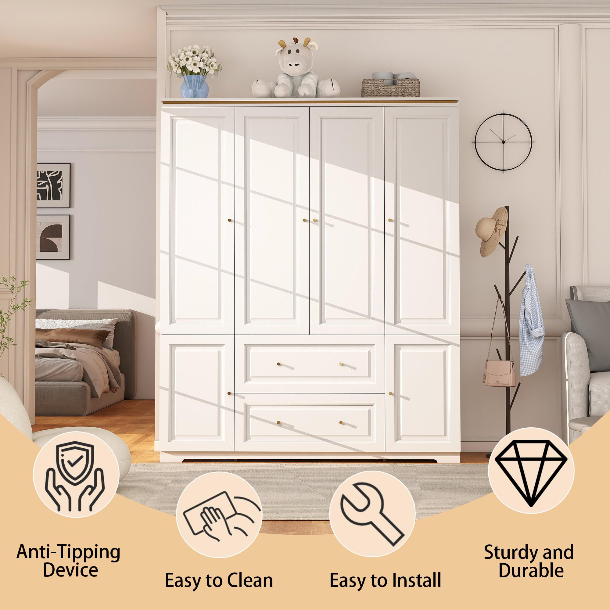 Armoire Wardrobe Closet with Drawers