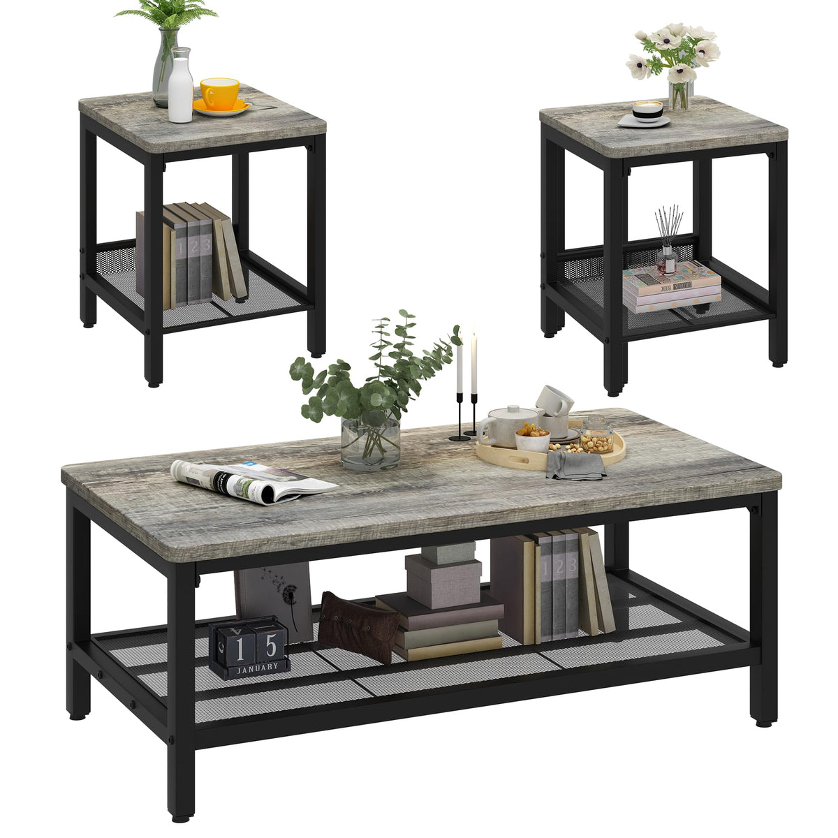 3-Piece Industrial Table Set