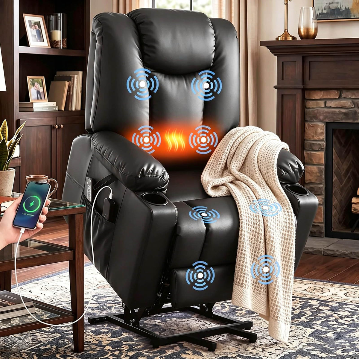 Oversized Power Lift Recliner Chair for Elderly with Heat and Massage