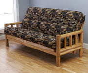 Lodge Natural Wood Futon Set | Peter's Cabin Futon Mattress | Full Size