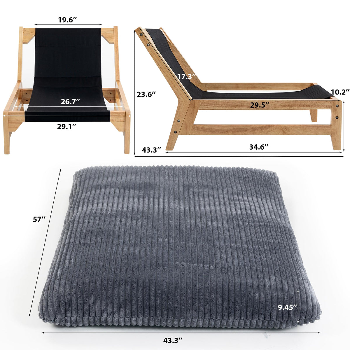 Corduroy Armless Lounge Chair