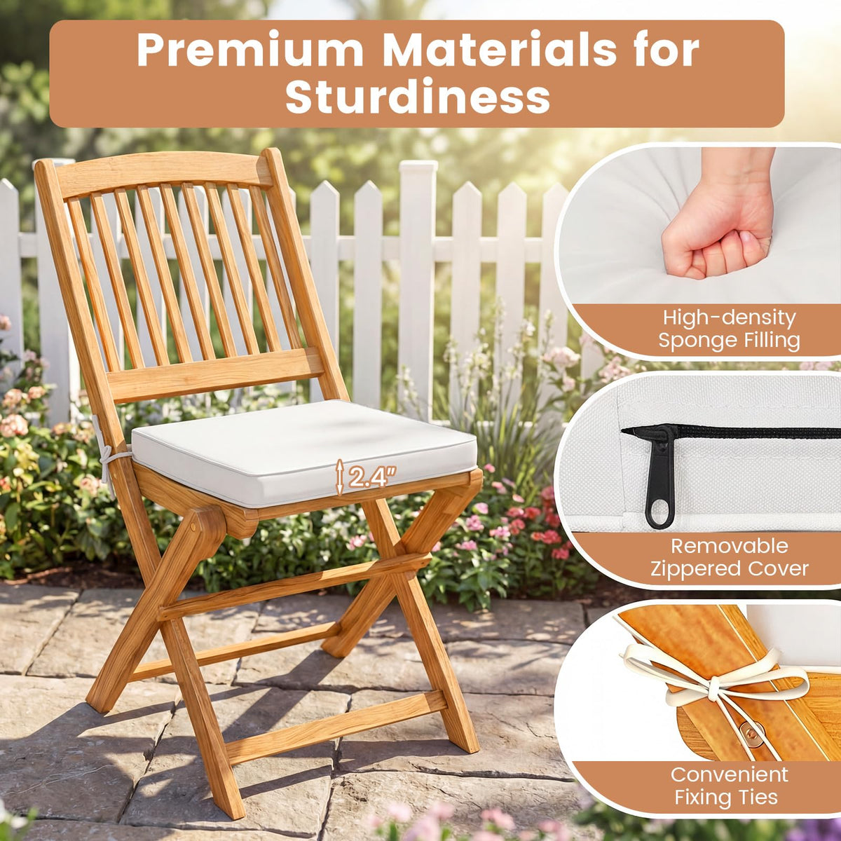 Folding Acacia Wood Bistro Set