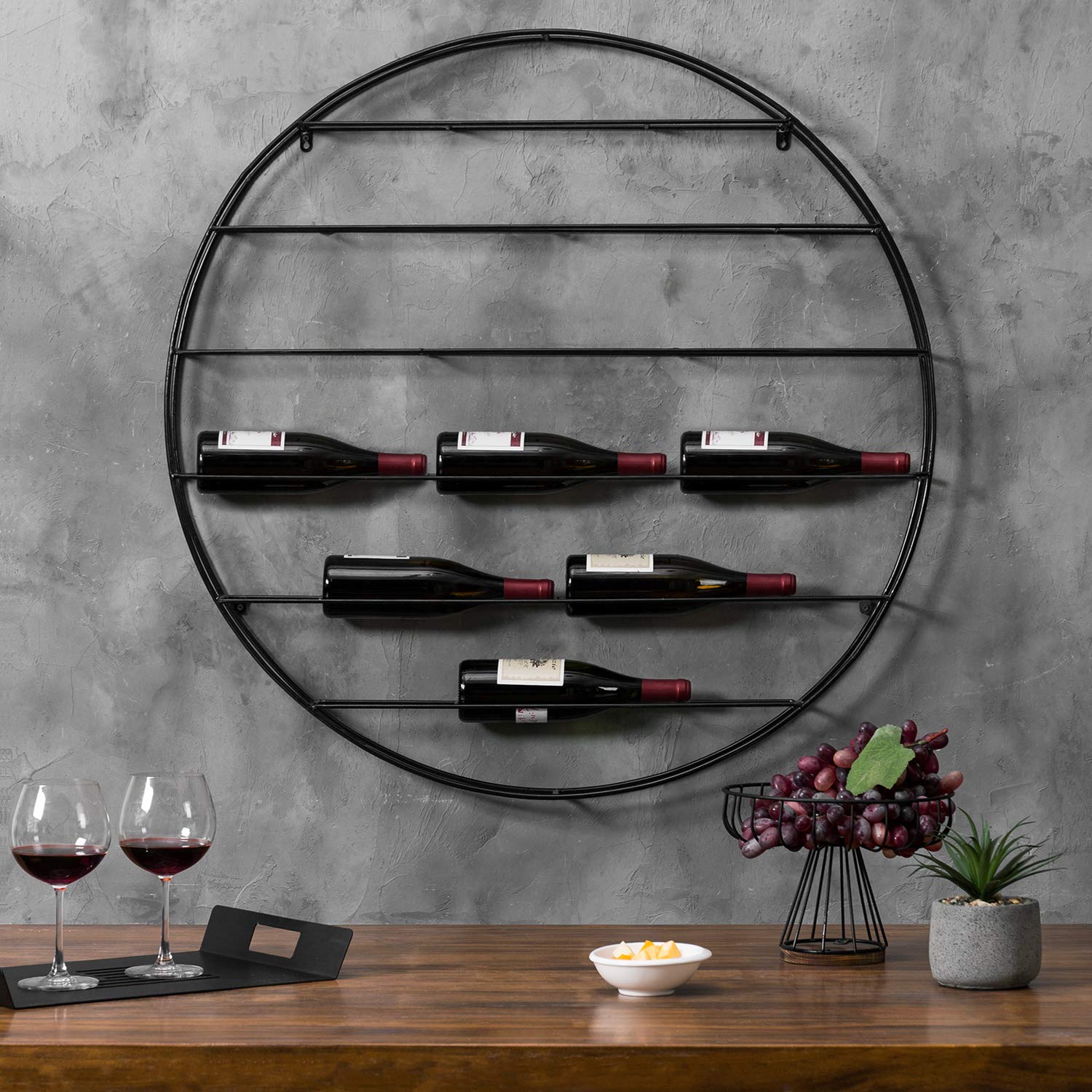 Wall Mounted Wine Rack, 12-Bottle 6-Tier