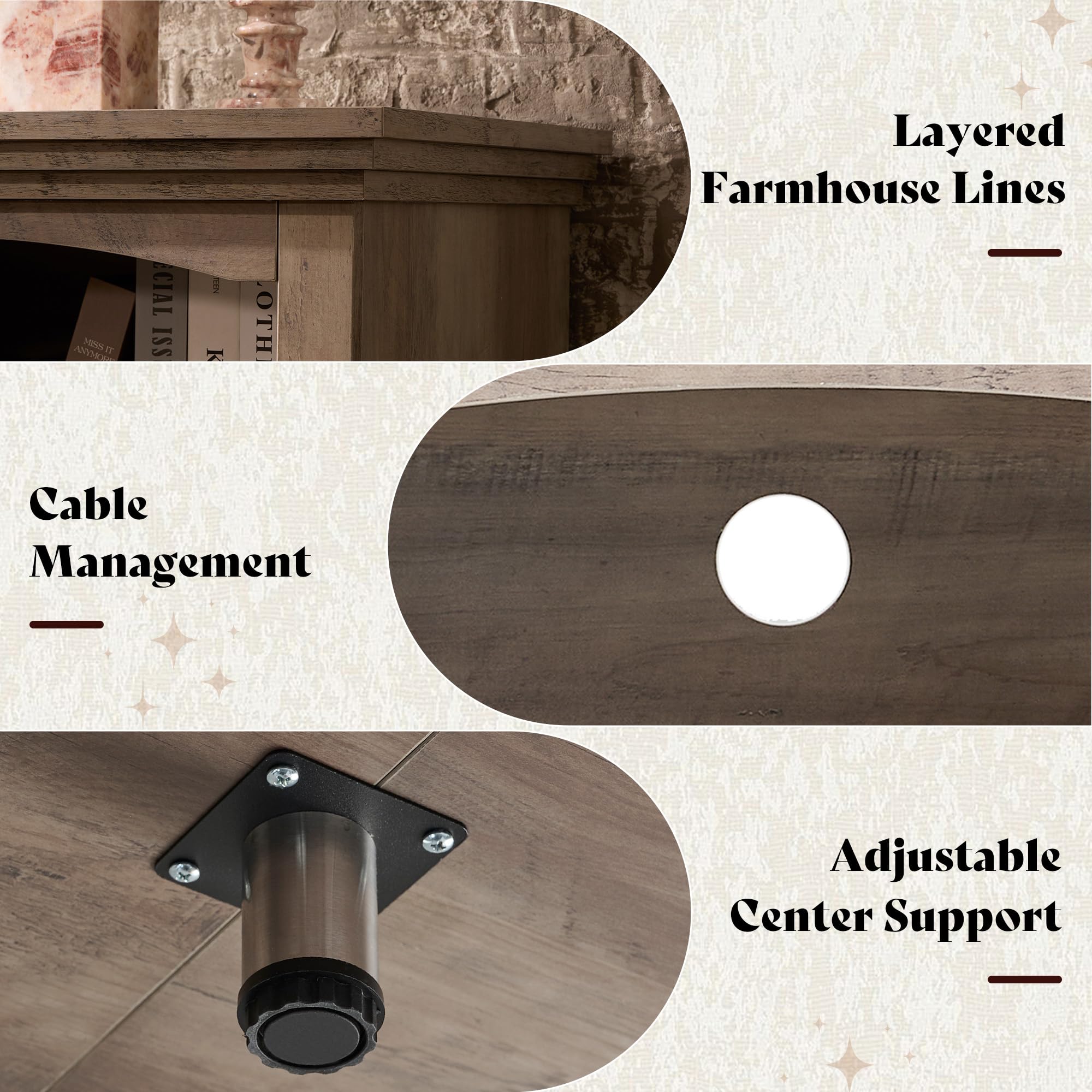 70" Fireplace TV Stand with Electric Fireplace & Storage