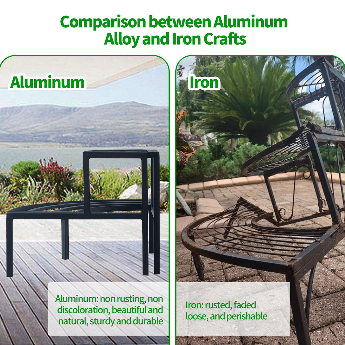 DHYGOTFUR Outdoor Plant Stand Aluminum Lightweight Flower Rack Rustproof