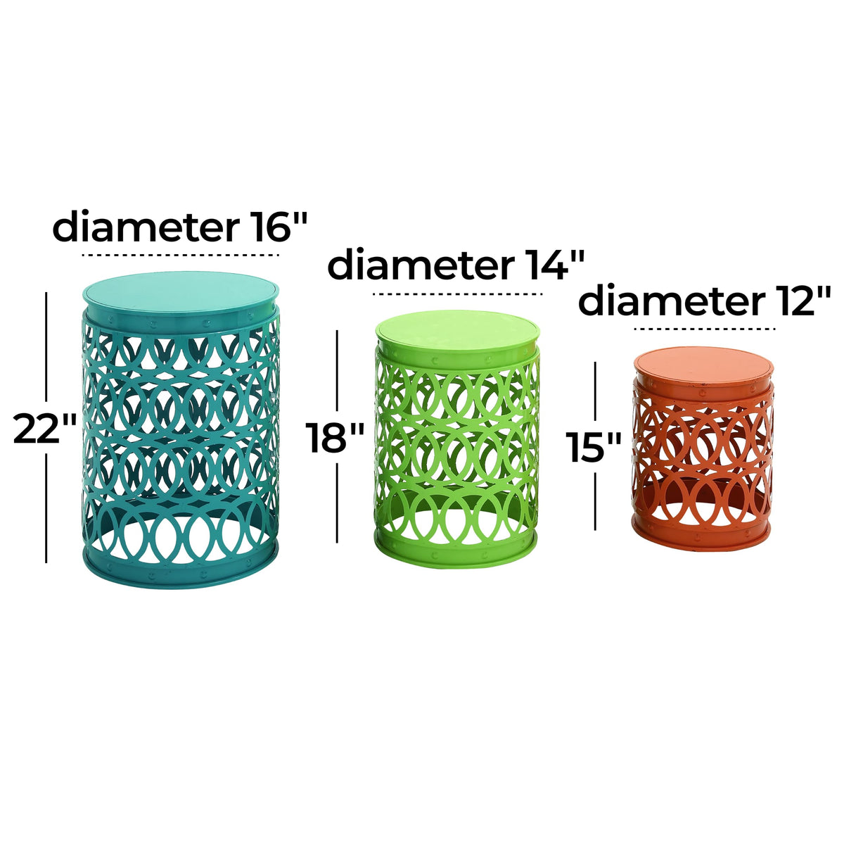 Multicolor Metal Nesting Tables