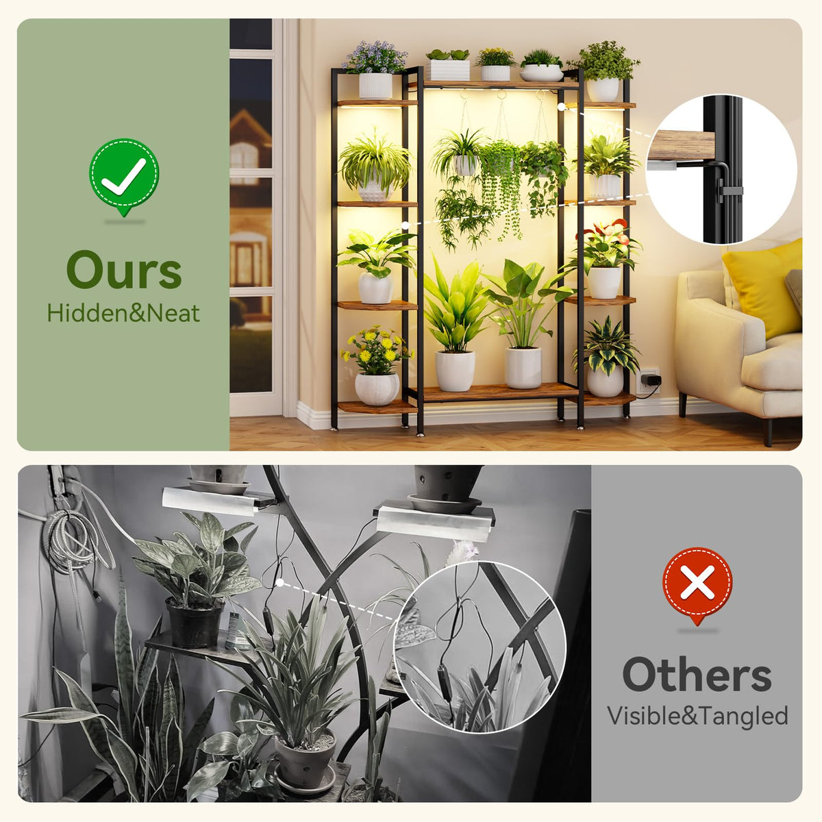 6-Tier Plant Stand with Grow Lights