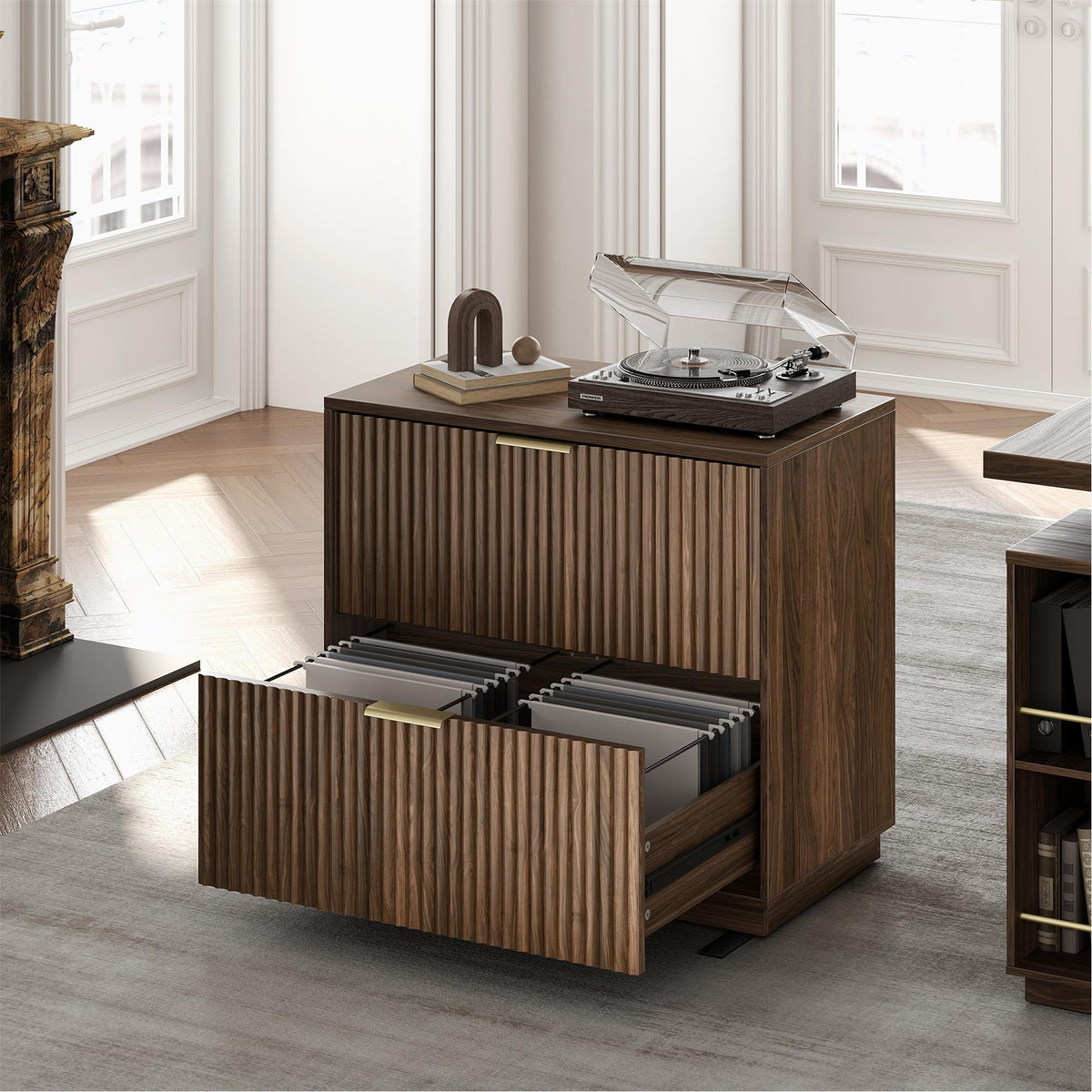 Fluted 2-Drawer Lateral File Cabinet