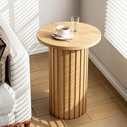Fluted Round End Table