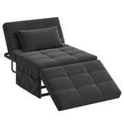 WLIVE Folding Ottoman Bed, 4-in-1 Multi-Function, Convertible Sofa Bed Foot Rest with Adjustable Back for Living Room, Dark Grey