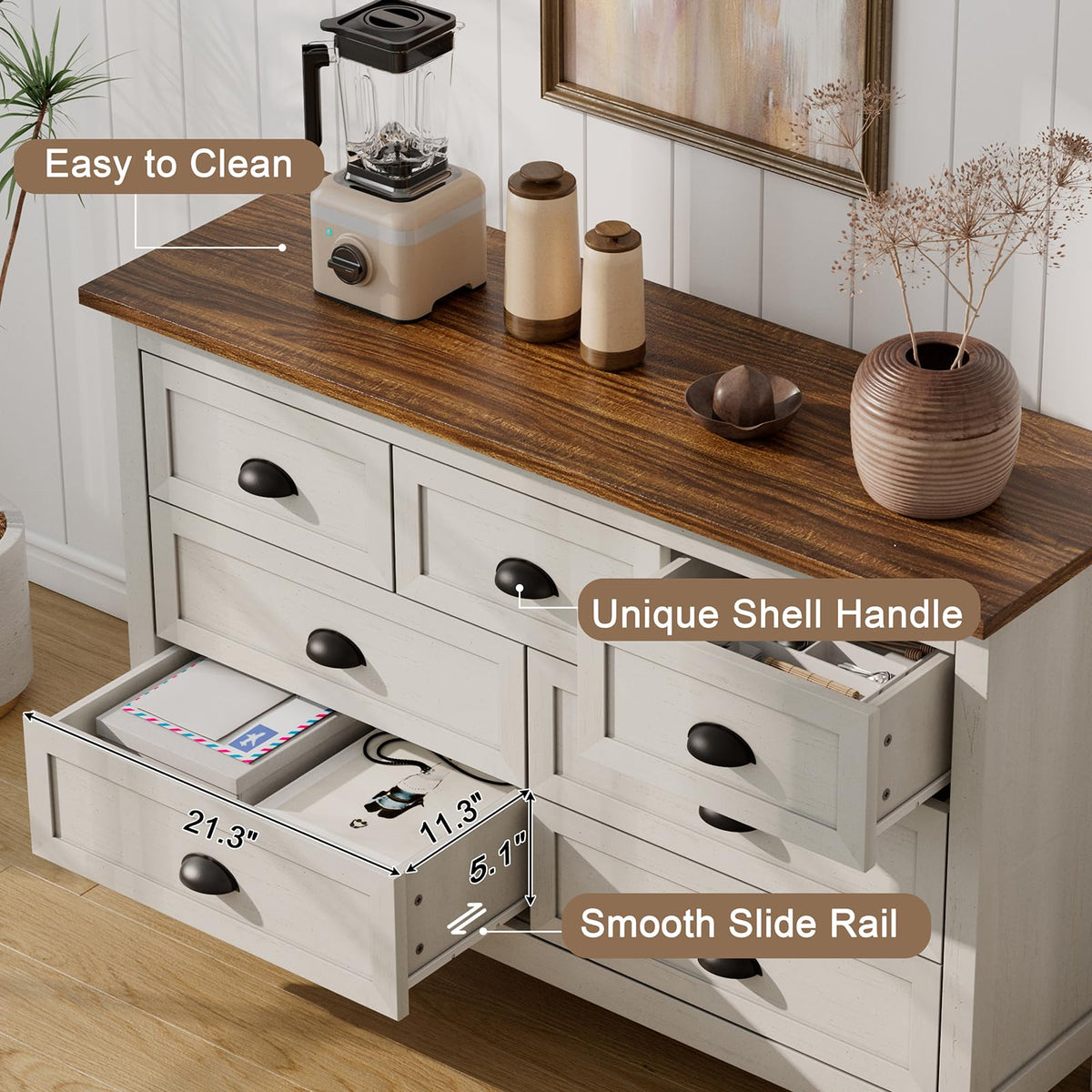 White Dresser and Nightstand Set