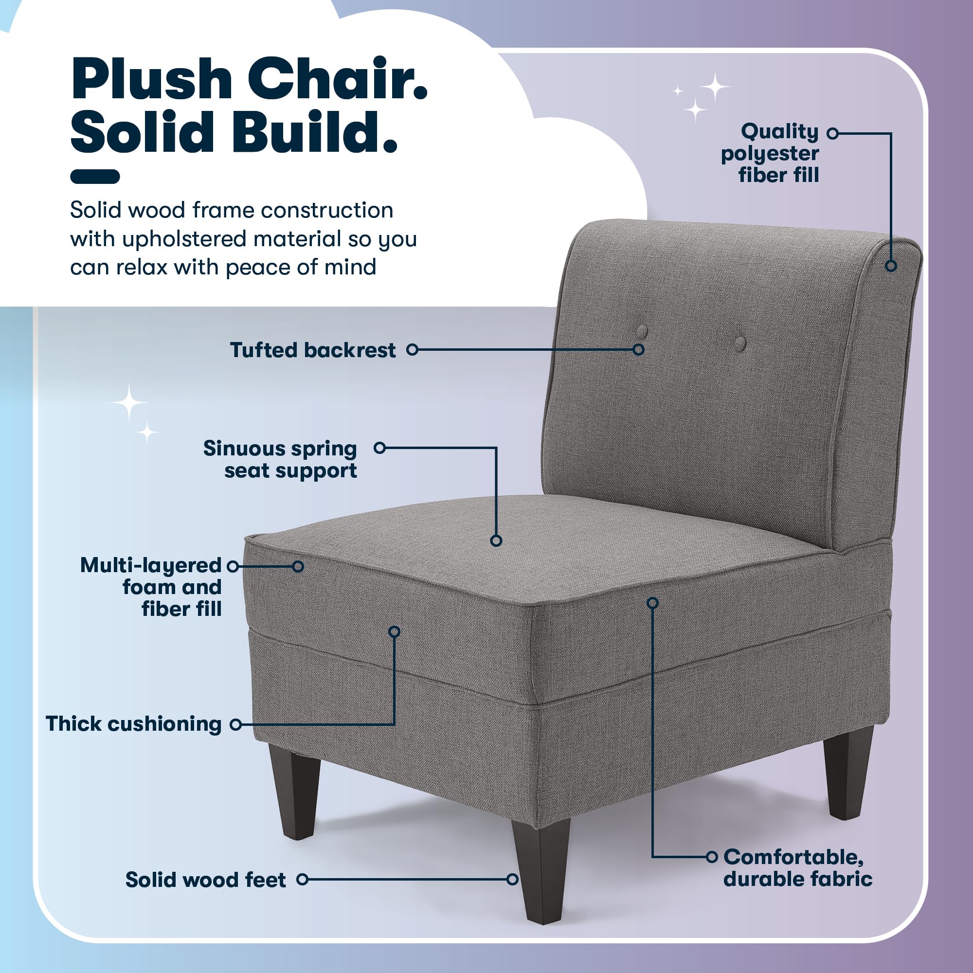 Modern Gray Accent Slipper Chair