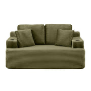 Corduroy Sofa with Cup Holders
