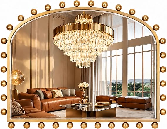 Antique Gold Arched Wall Mirror