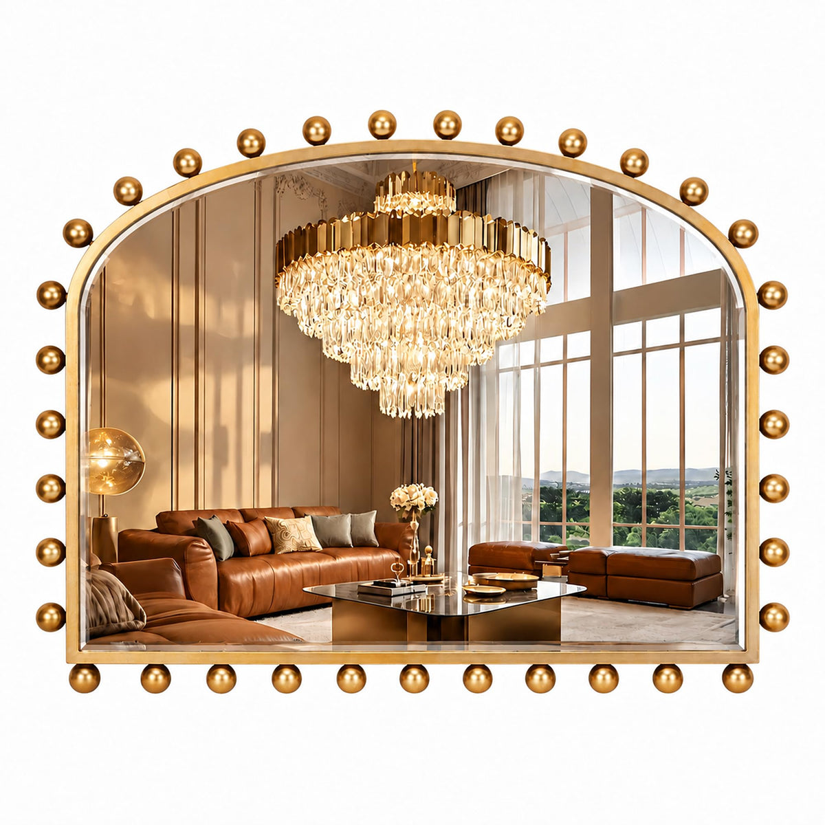 Antique Gold Wide Arch Wall Mirror