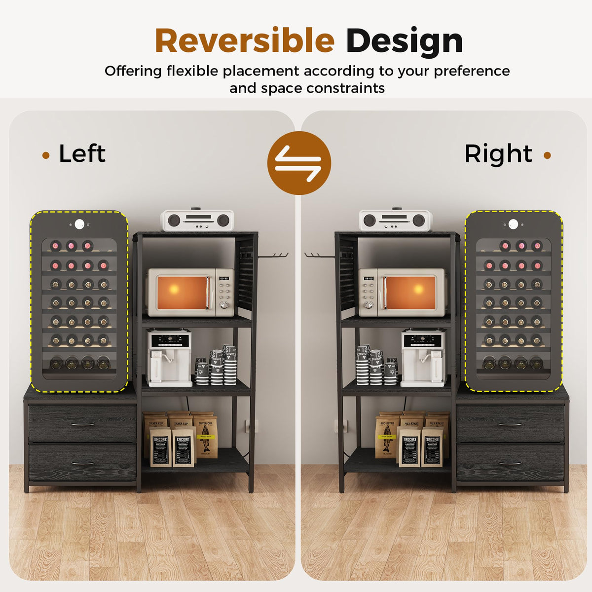 Mini Fridge Stand with Power Outlets