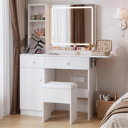 White LED Vanity Desk Set