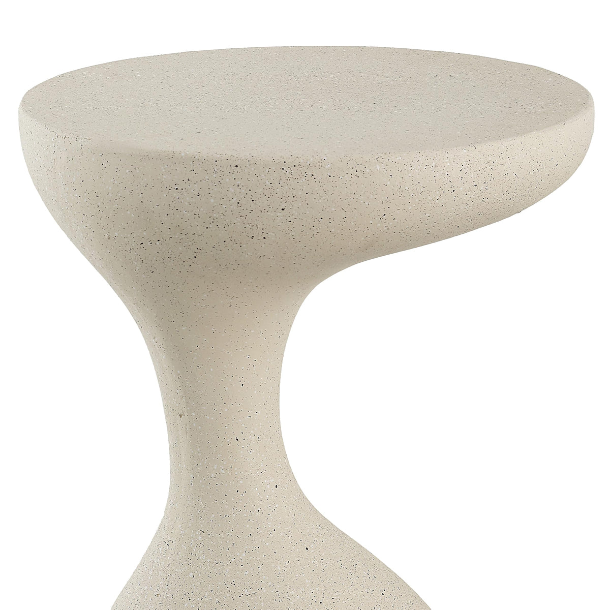 JONATHAN Y Boracay Sculptural Side Table 19.75", Cream Terrazzo